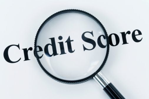 Credit Score and Magnifying Glass